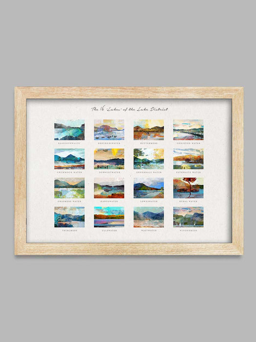 16 Lakes  - Lake District Poster print