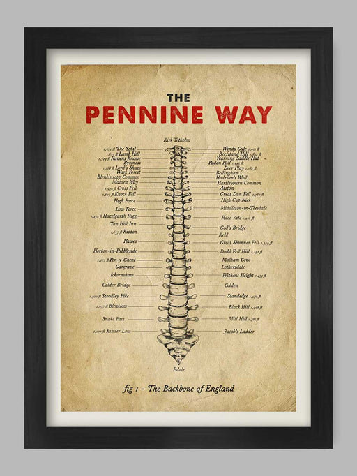 Pennine Way Poster Print. Commonly known as the 'Backbone of England' The Spine Race