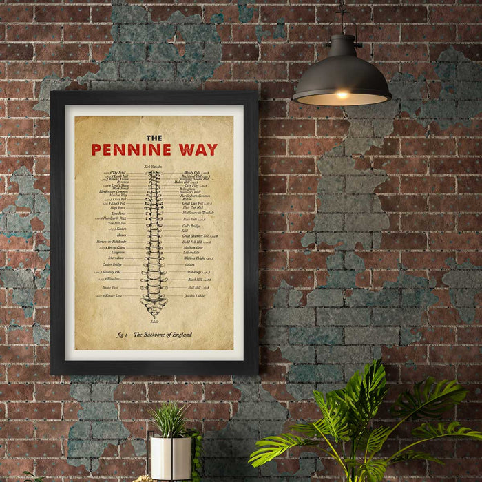 Pennine Way Poster Print. Commonly known as the 'Backbone of England' The Spine Race