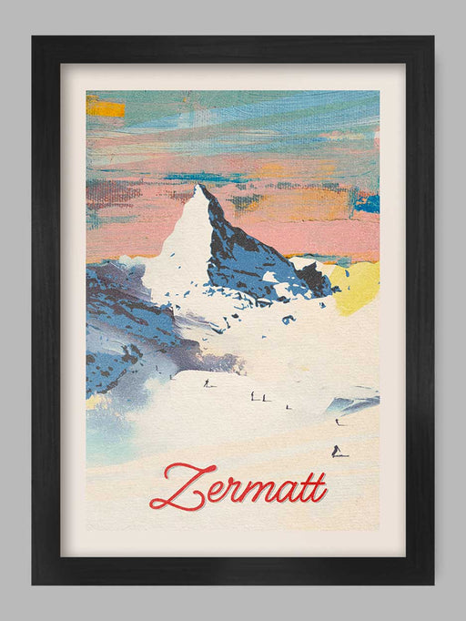 Zermatt - Skiing Poster Print