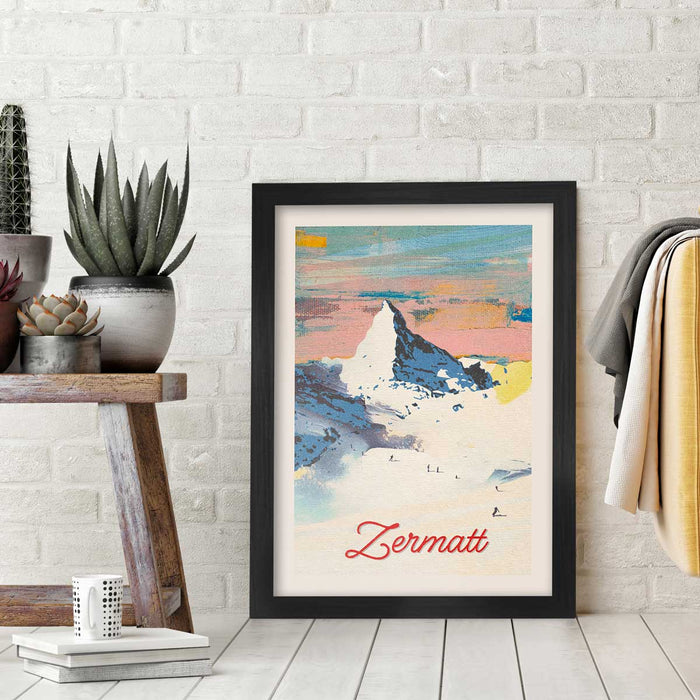 Zermatt - Skiing Poster Print