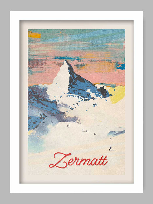 Zermatt - Skiing Poster Print