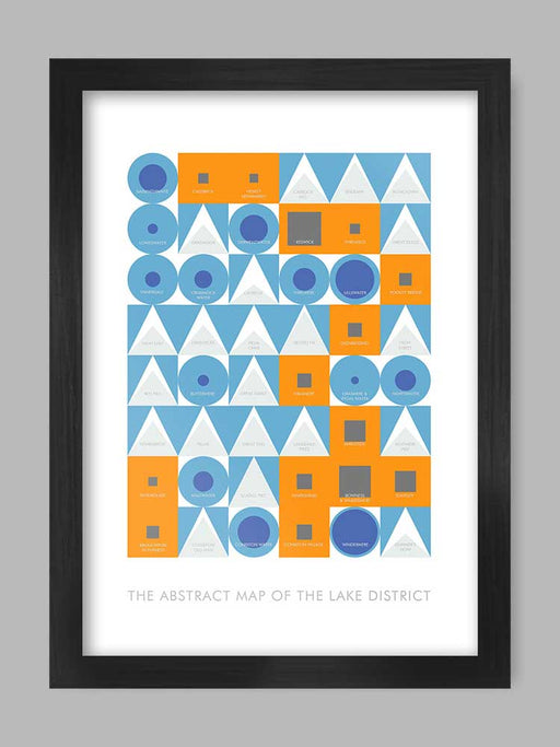 Abstract Map of the Lake District - Poster Print