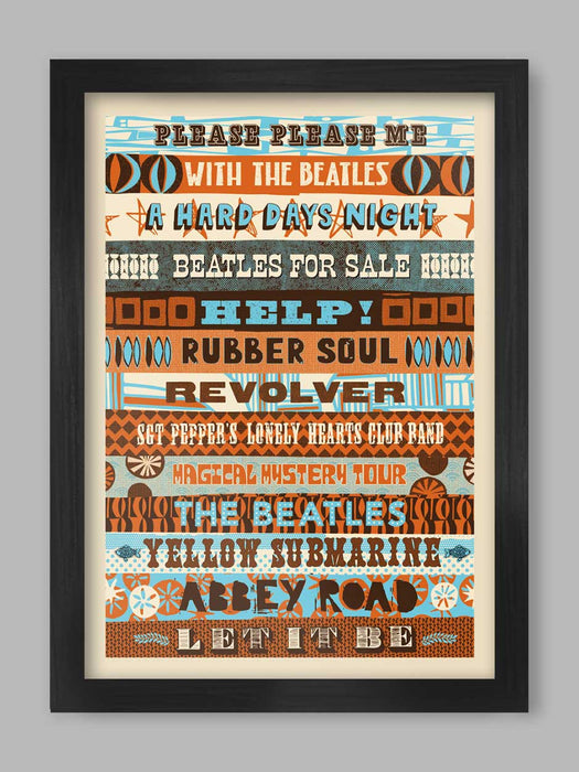 Beatles Albums typographic poster