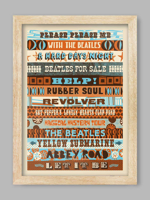 Beatles Albums - Typographic Music Poster Print