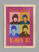 Beatles All You Need is Love in Pink. The Fab Four, John, Paul, George and Ringo in pop art style.