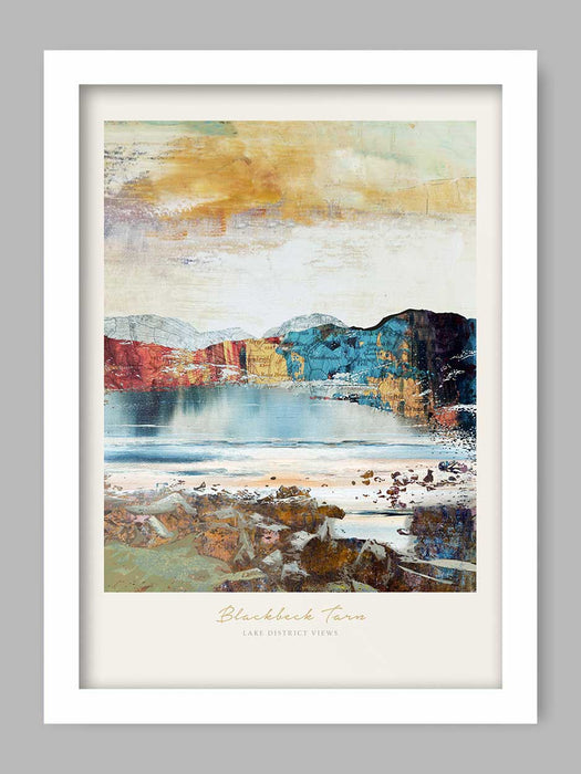 Blackbeck Tarn - Lake District Views Poster Print. Situated near the summit of Haystacks this beautiful tarn offers superb views and is popular with wild swimmers.