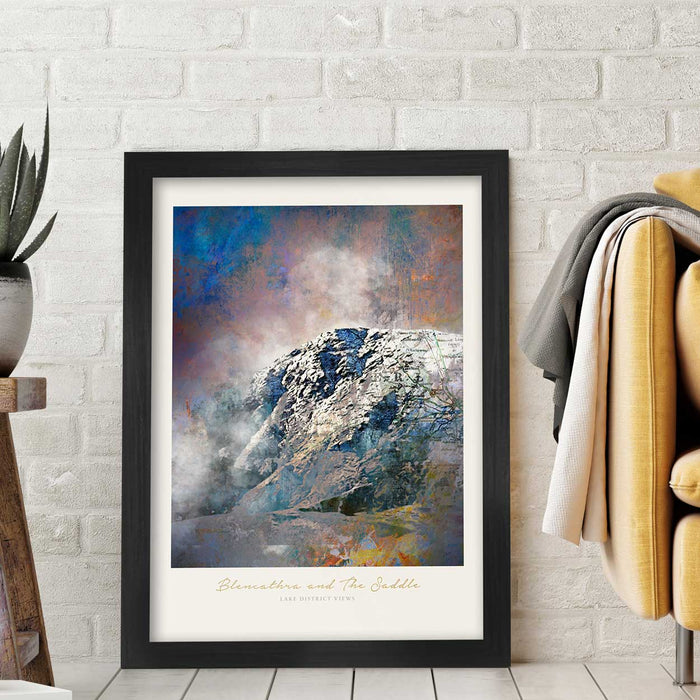 Blencathra and the Saddle - Lake District Poster Print. The spectacular mountain in The Northern Fells and quoted by Alfred Wainwright as a Mountaineers Mountain.