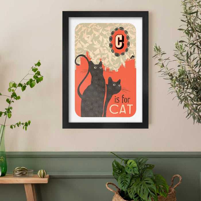 C is for Cat Poster Print. Cat themed print