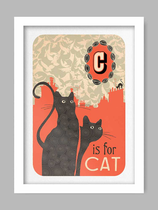 C is for Cat Poster Print. Cat themed print