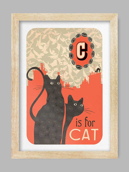 C is for Cat Poster Print. Cat themed print