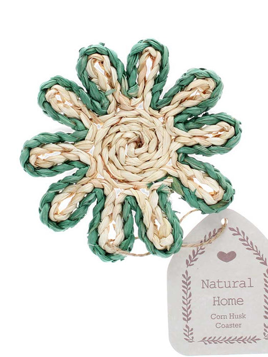 Corn husk Coaster - Soft Blue/Green Kitchen and Dining REX 