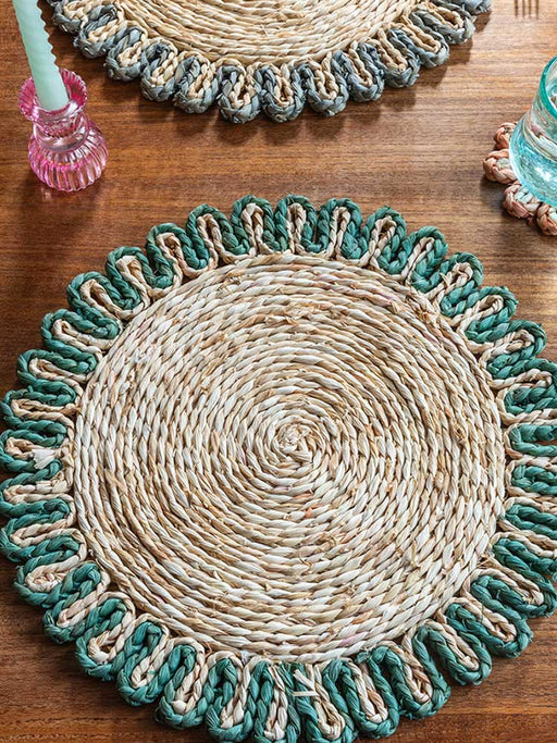 Corn husk Placemat - Soft Blue/Green Kitchen and Dining REX 