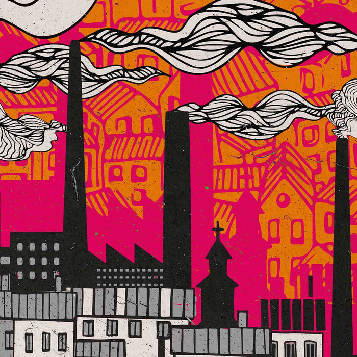 Cottonopolis - Manchester Poster Print. retro styled poster.