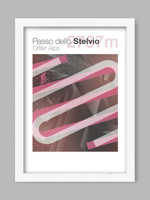 Cycling Climbs Poster Print - Passo Dello Stelvio