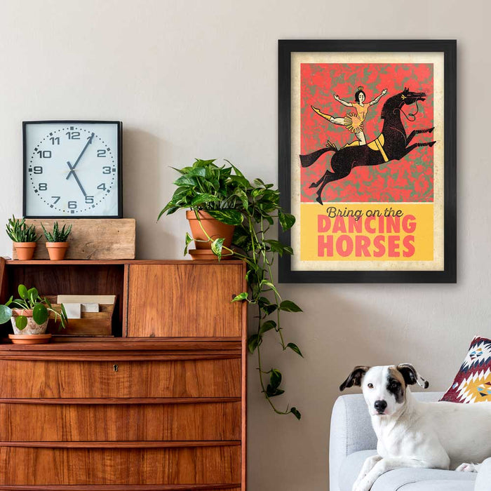 Dancing Horses - Poster Print. For fans of the circus but equally, if you're a fan of the great Echo and the Bunnymen song.