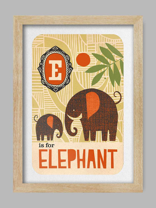 E is for Elephant Poster Print