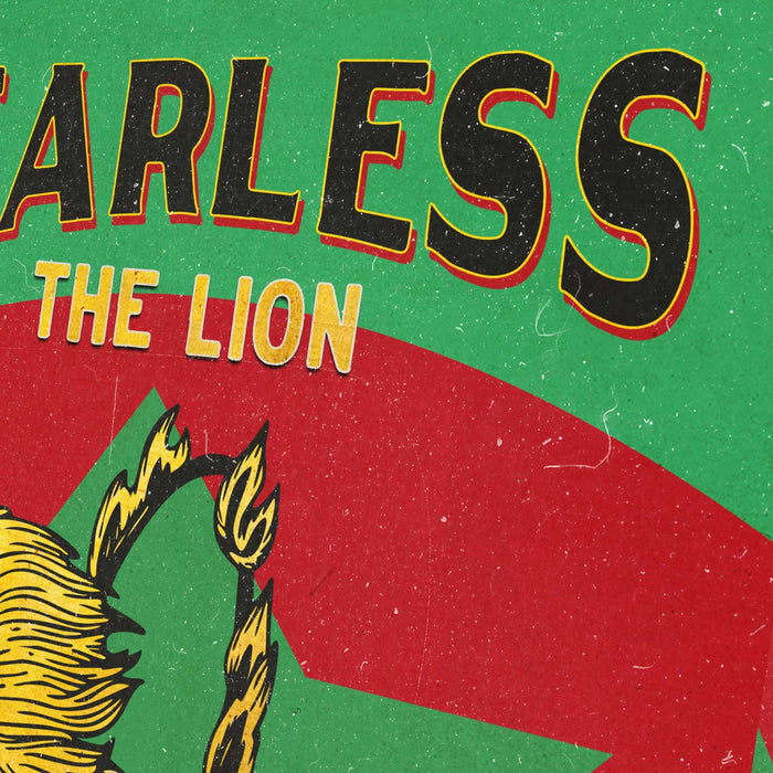 Fearless the Lion Poster Print. Circus style retro poster