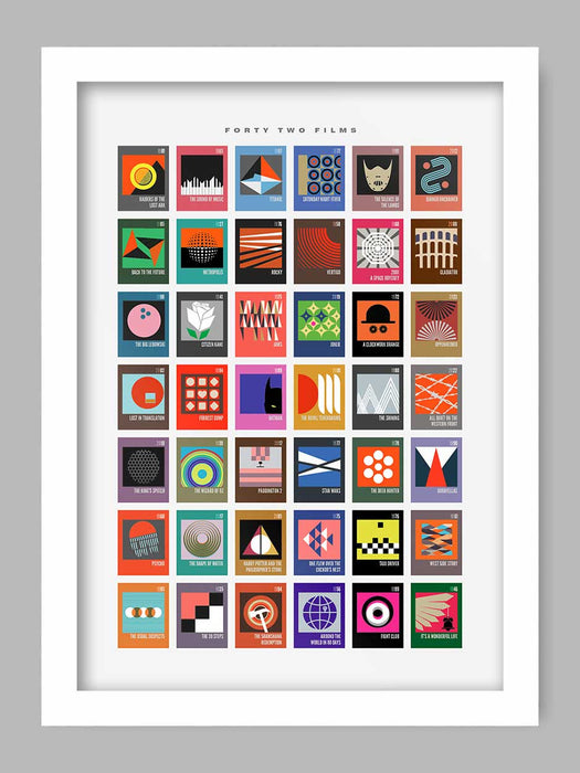 Forty two Films - Poster Print. Classic films from all eras and genres given a modernist / minimalist styling.