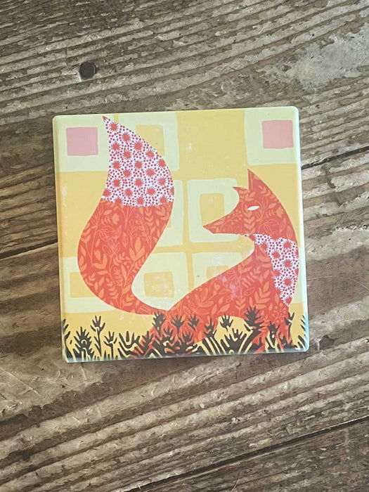 Fox Ceramic Coaster traditional gift TNL 