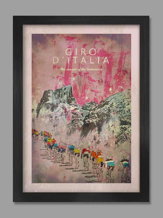 Giro D'Italia - The Ascent of the Dolomites Cycling Poster