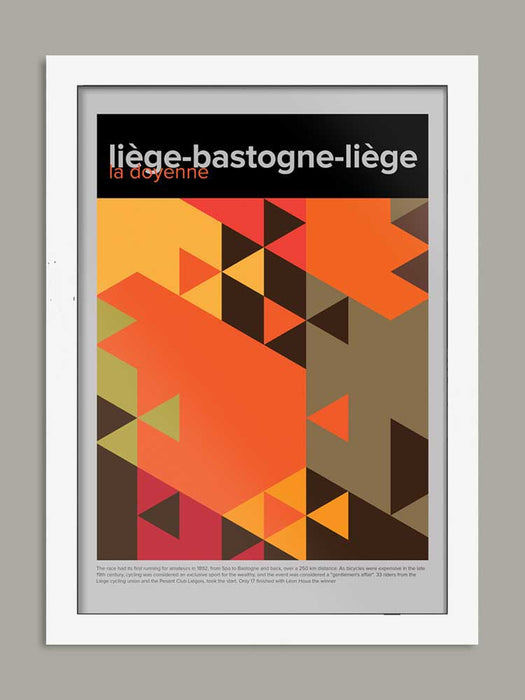 Liège-Bastogne-Liège Cycling Poster Print - Geometric Design