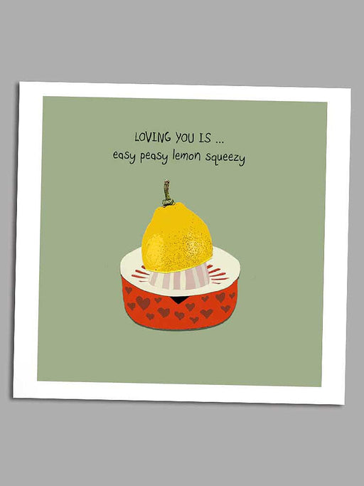 Loving You is Easy Peasy - Blank Greeting Card card Sally Scaffardi 