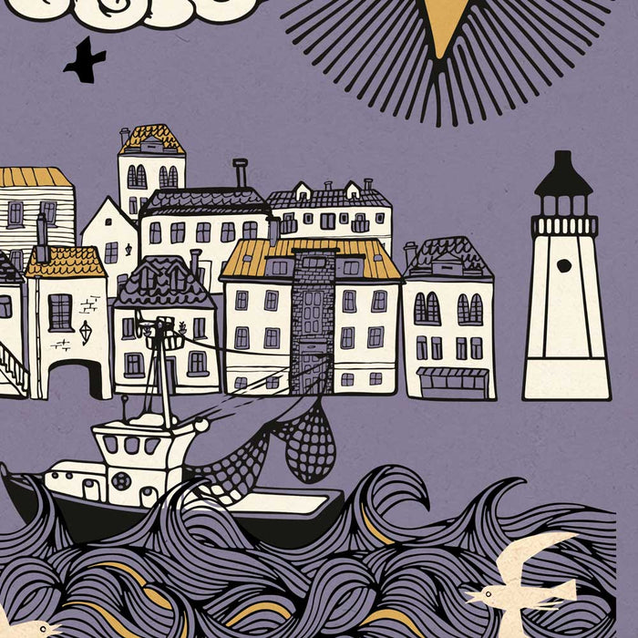 Mevagissey Retro - Poster Print