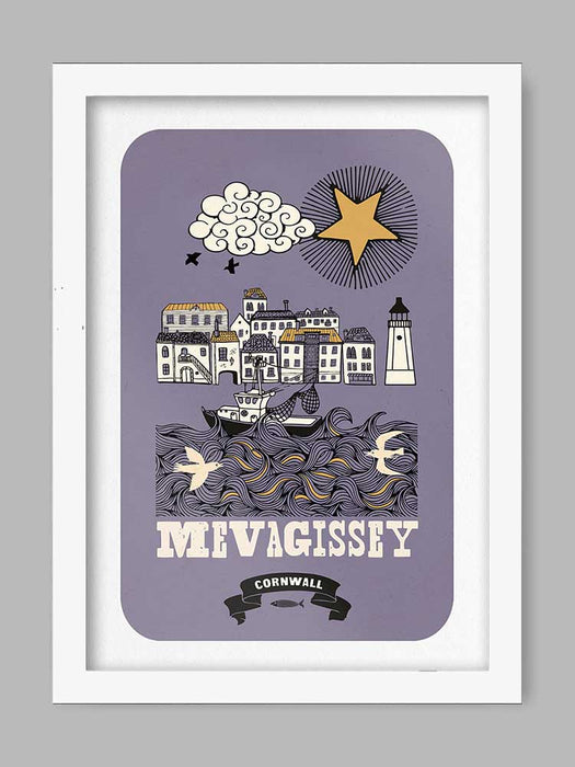 Mevagissey Retro - Poster Print