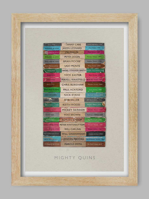 Mighty Quins - Harlequins poster print celebrates some of the great names in the club's history.