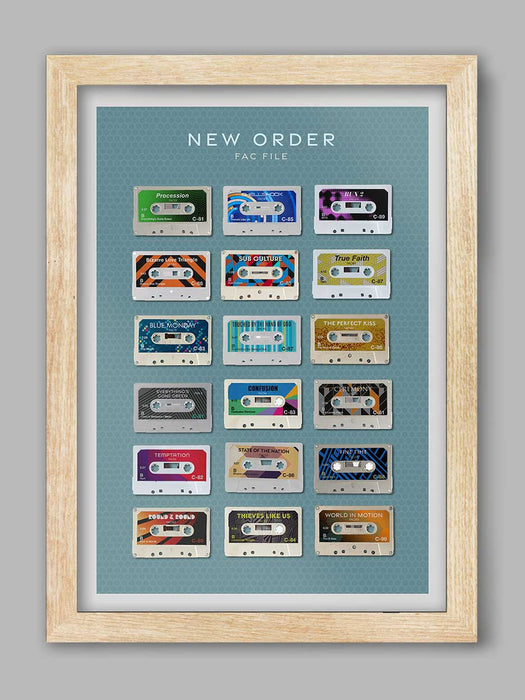 New Order 'FAC File' - Cassette Music Poster Print