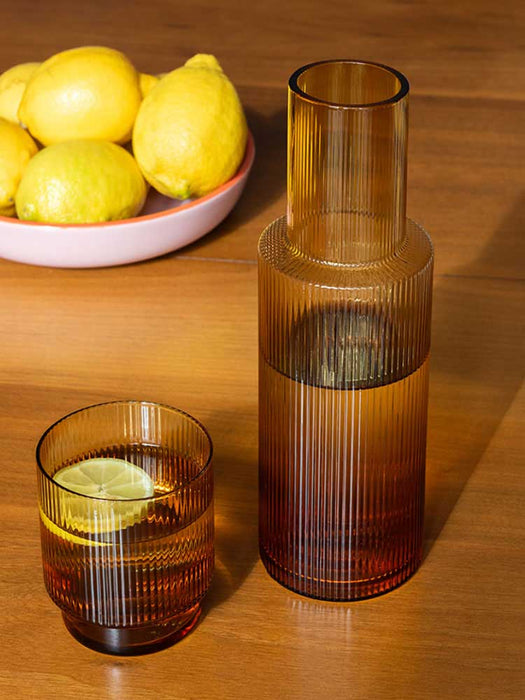 Ribbed Glass Carafe - Amber Kitchen and Dining REX 