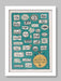 Shipping Forecast poster print in sea blue. Variable 4 to 5