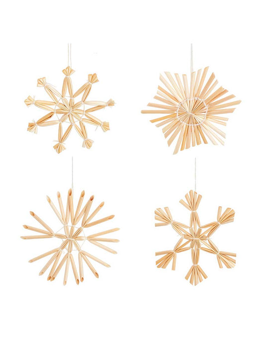 8 straw xmas decorations