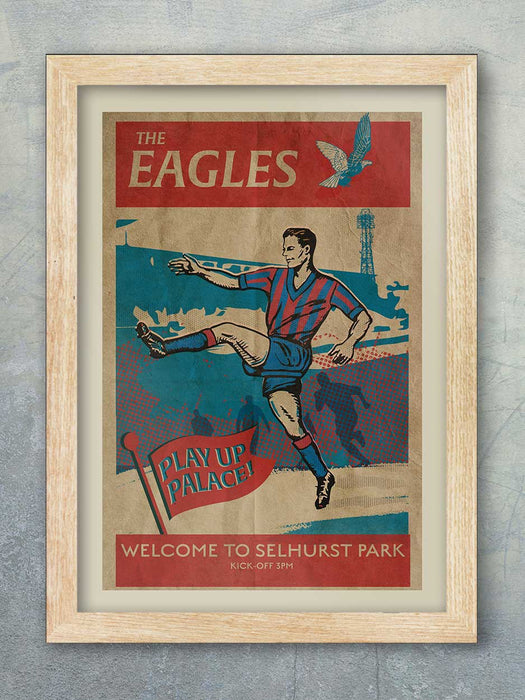 Crystal Palace match programme style retro poster print