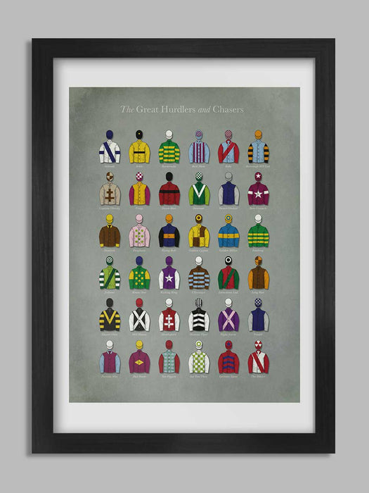 The Great Hurdlers and Chasers - Horse Racing Poster Print