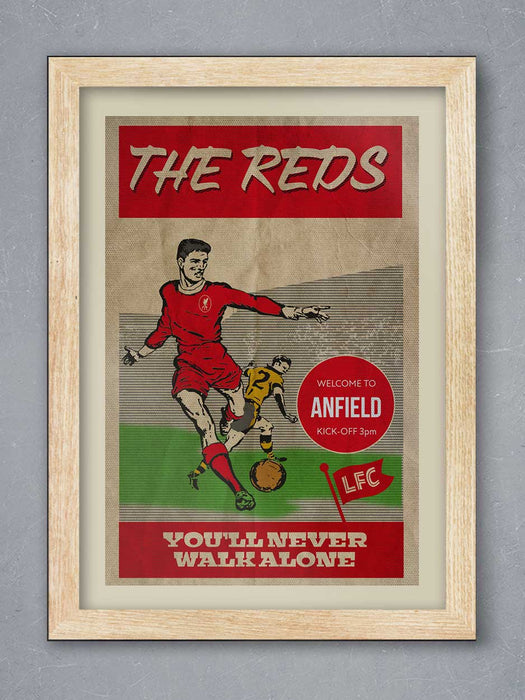 Liverpool FC retro style football poster