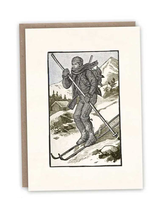 The Skier - Blank Greeting Card card The Pattern Book 