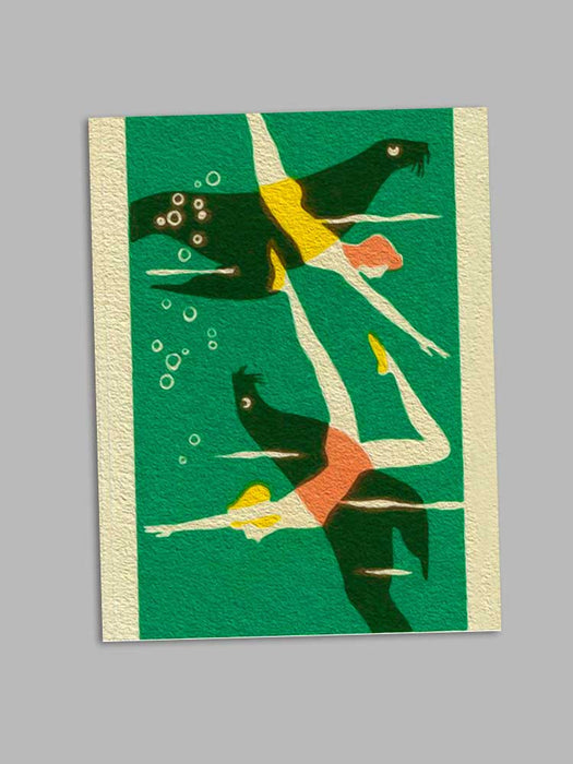 The Swimmers - petite greeting card card Madame Treacle 