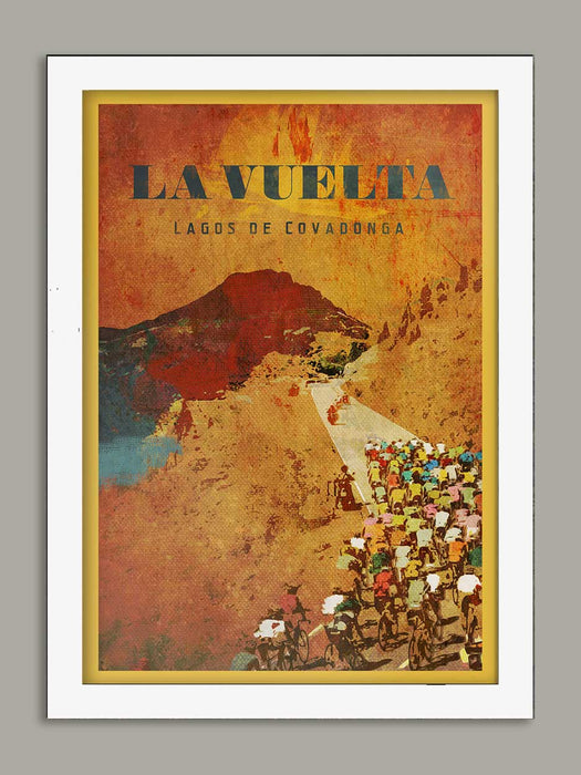 Vuelta a Espana Cycling Poster Print - Lagos de Covadonga