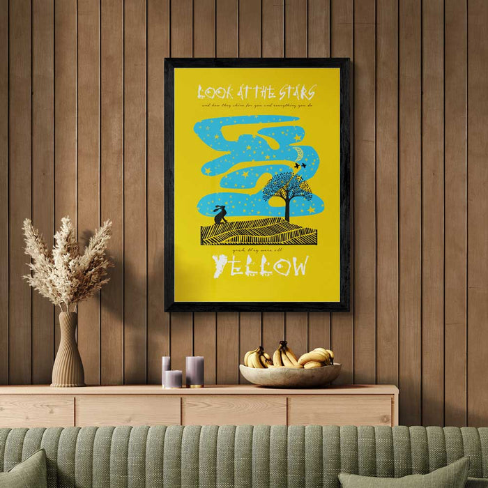 yellow. Coldplay music poster