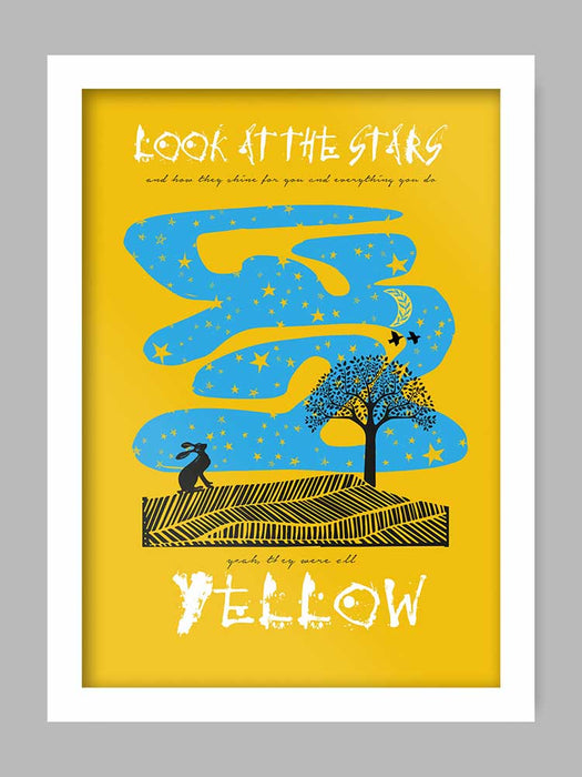 yellow. Coldplay music poster
