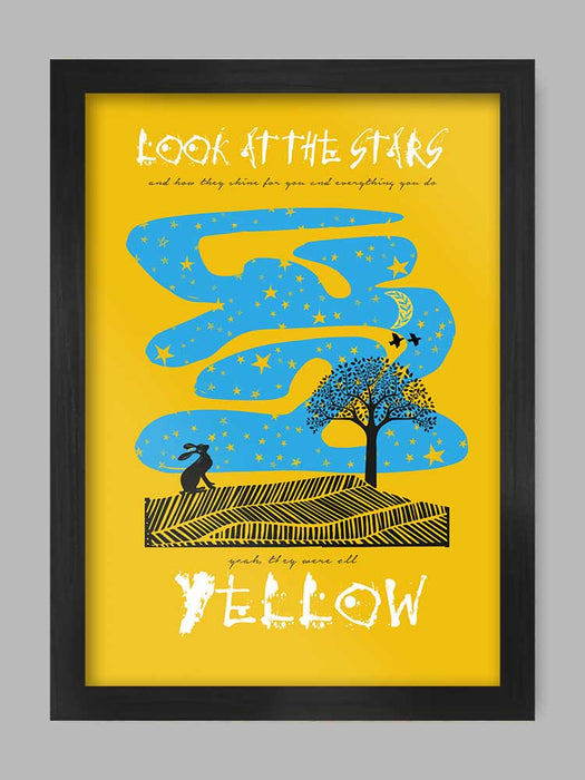 yellow. Coldplay music poster