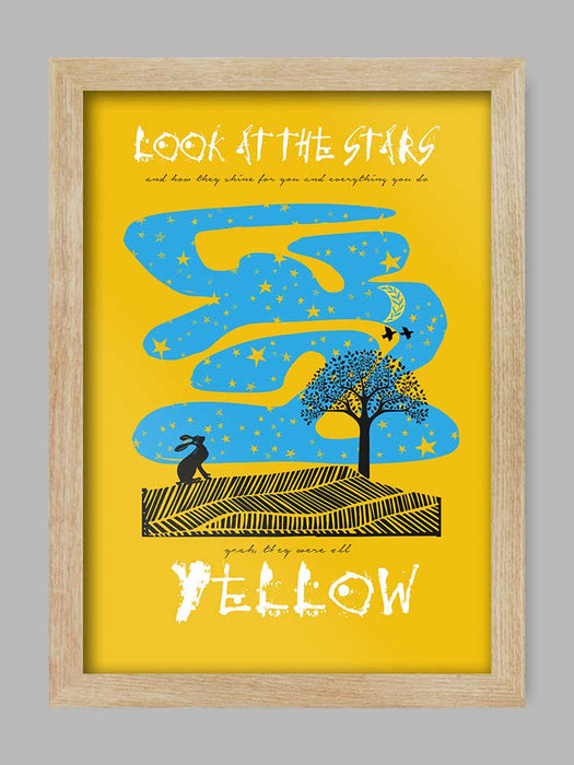 yellow. Coldplay music poster