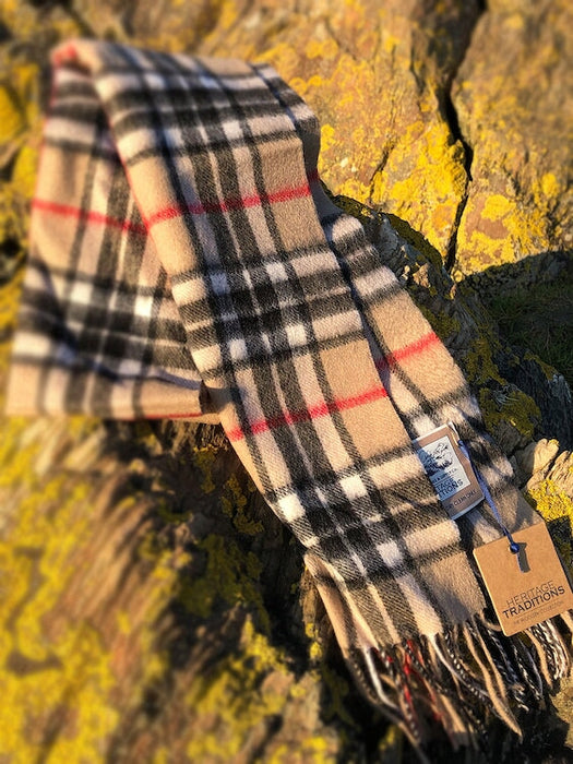 camel check scarf