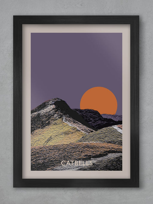 Catbells Sunset - Lake District Poster Print