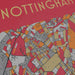 nottingham map colourful poster print