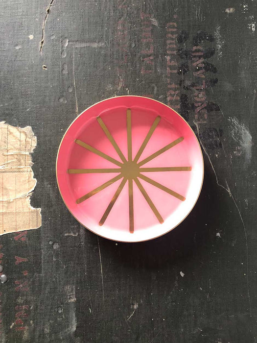 pink enamel trinket dish