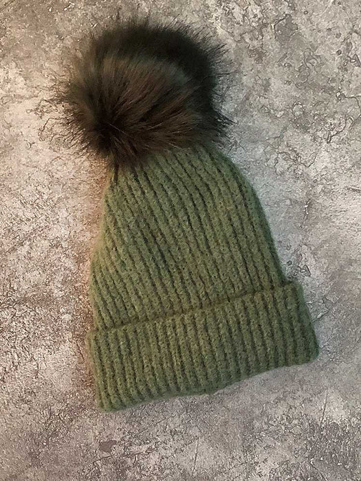 Soft Touch Rib Bobble Hat - Green classic homeware Eurostick 