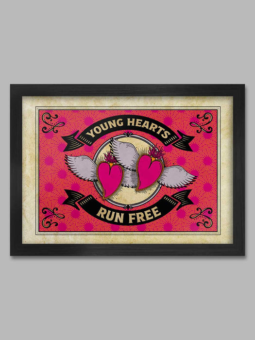 Young Hearts Run Free Music Poster Print - retro style